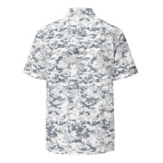 Digital Snow CAMO Unisex Short-Sleeve Button Shirt - Button-Up