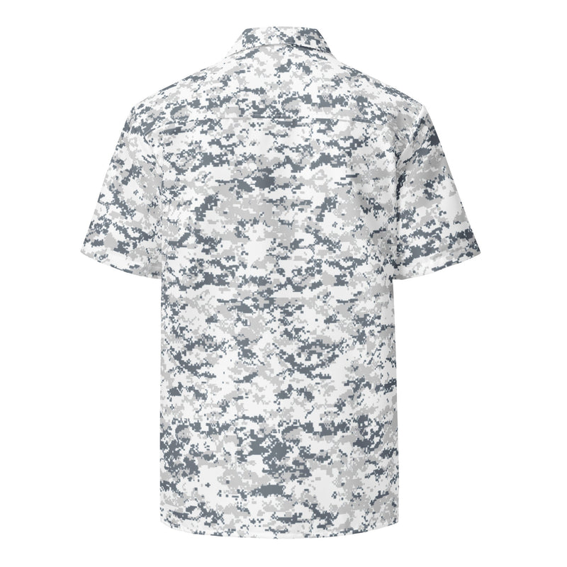 Digital Snow CAMO Unisex Short-Sleeve Button Shirt - Button-Up