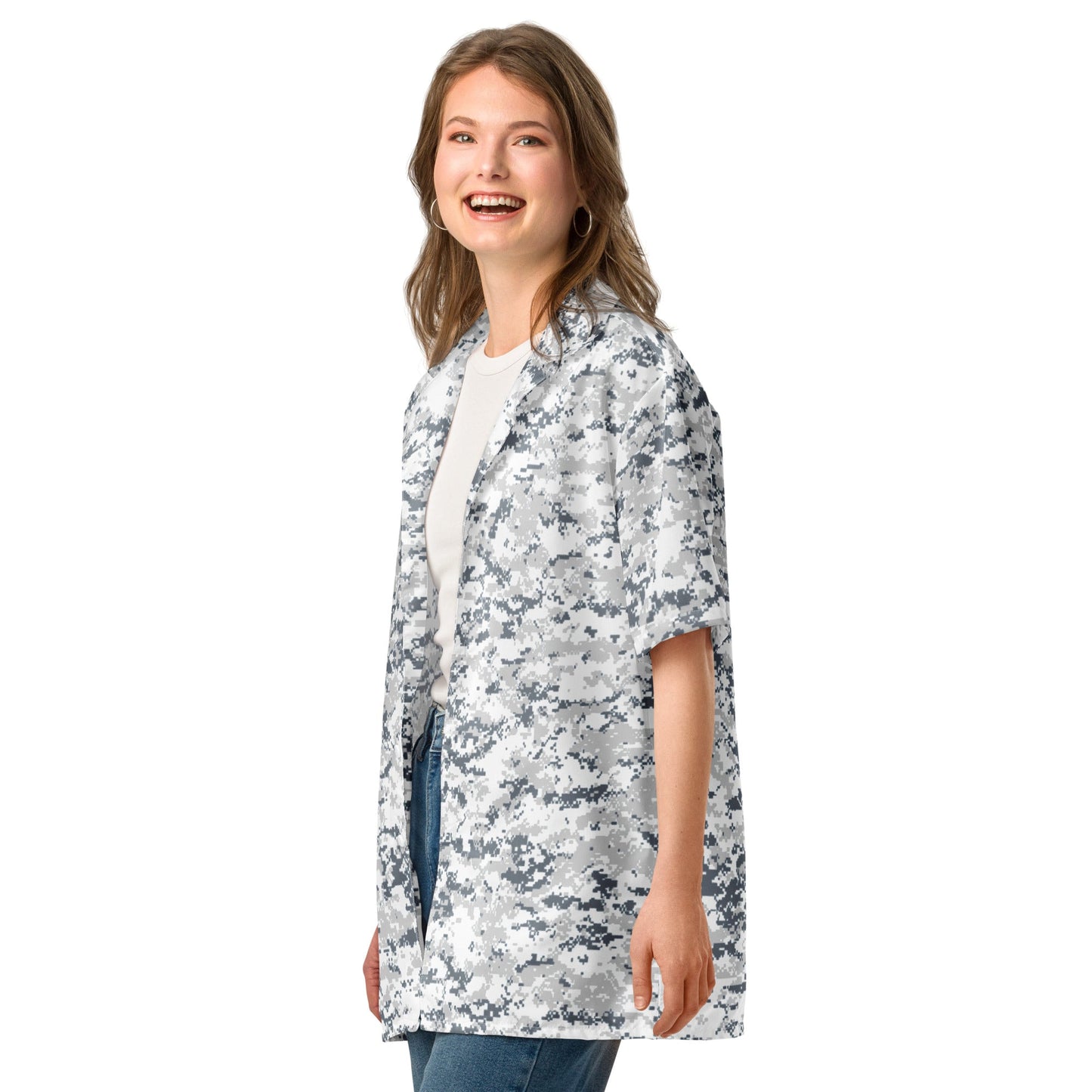 Digital Snow CAMO Unisex button shirt - Button Shirts