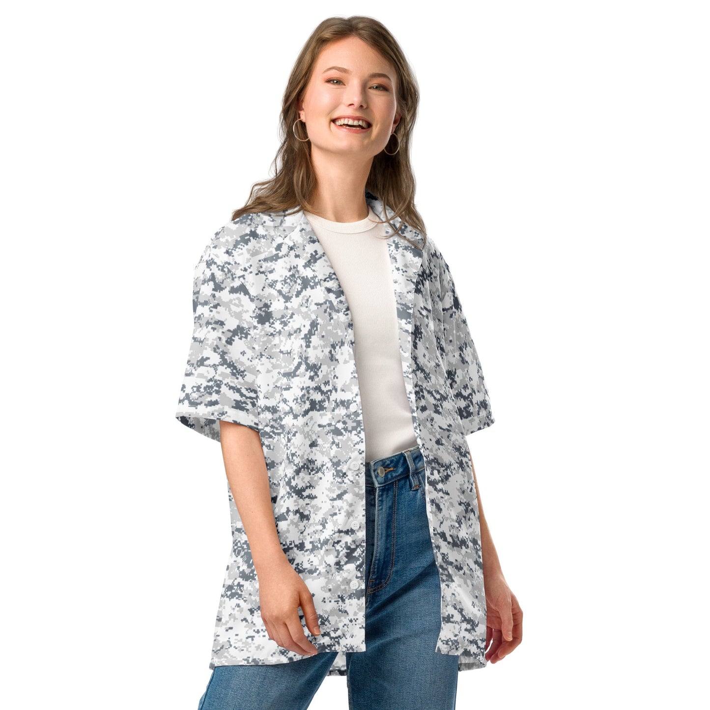 Digital Snow CAMO Unisex button shirt - Button Shirts