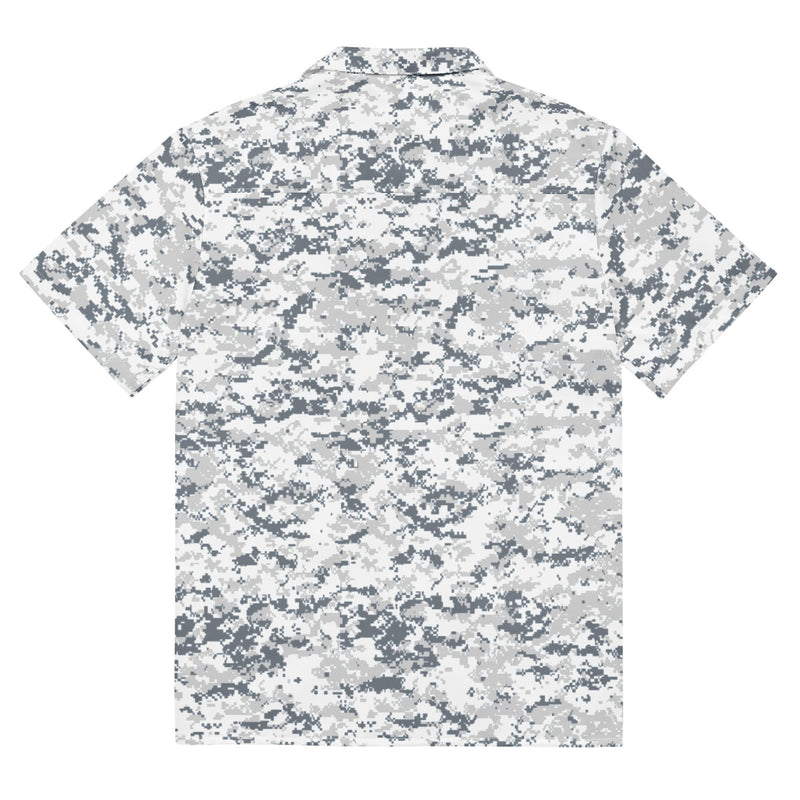 Digital Snow CAMO Unisex Short-Sleeve Button Shirt - Button-Up