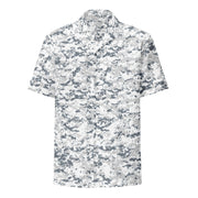 Digital Snow CAMO Unisex Short-Sleeve Button Shirt - Button-Up