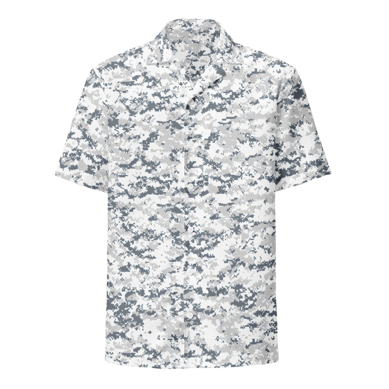 Digital Snow CAMO Unisex Short-Sleeve Button Shirt - Button-Up