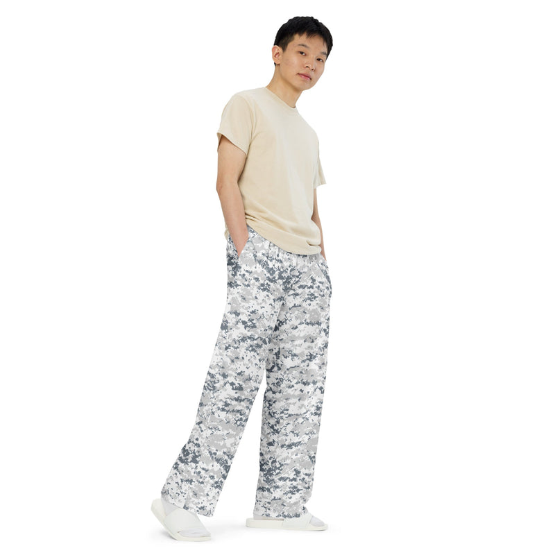 Digital Snow CAMO Unisex Wide-Leg Leisure Pants - Pant