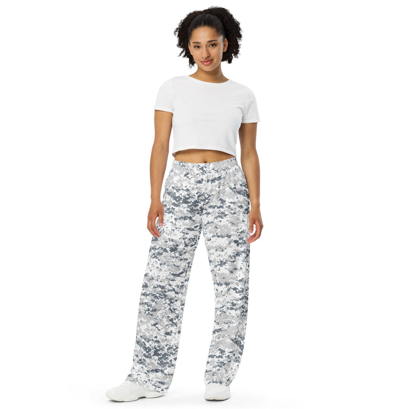 Digital Snow CAMO Unisex Wide-Leg Leisure Pants - Pant