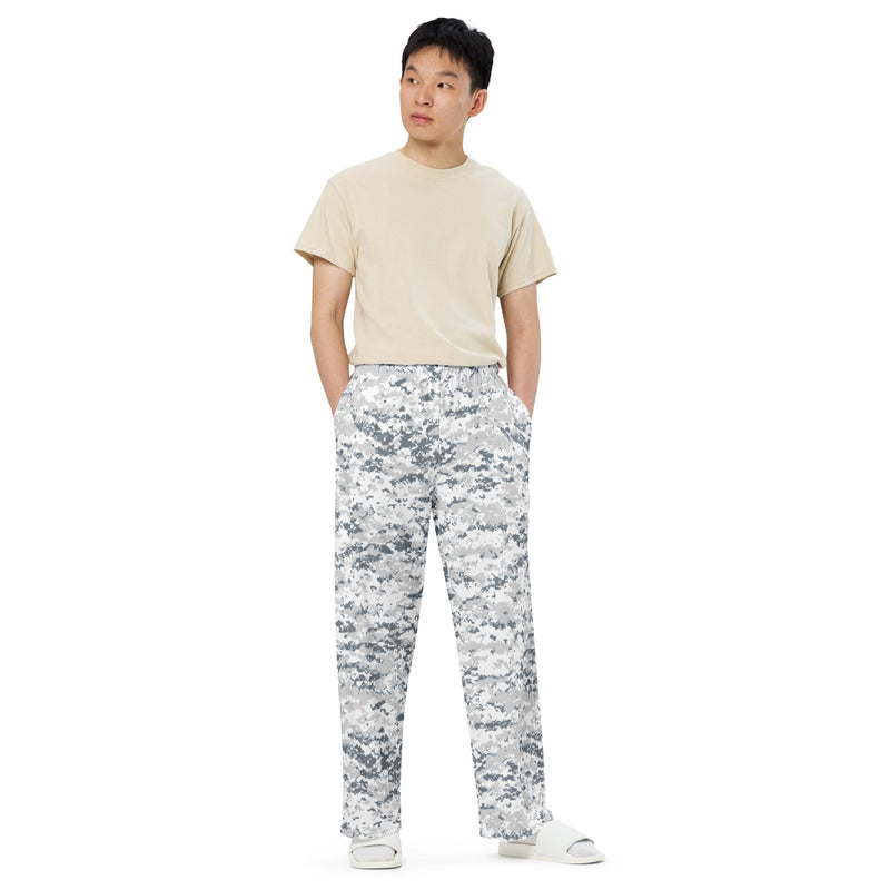 Digital Snow CAMO Unisex Wide-Leg Leisure Pants - Pant