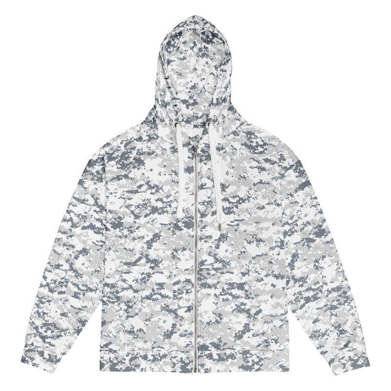 Digital Snow CAMO Unisex Zip Hoodie - 2XS