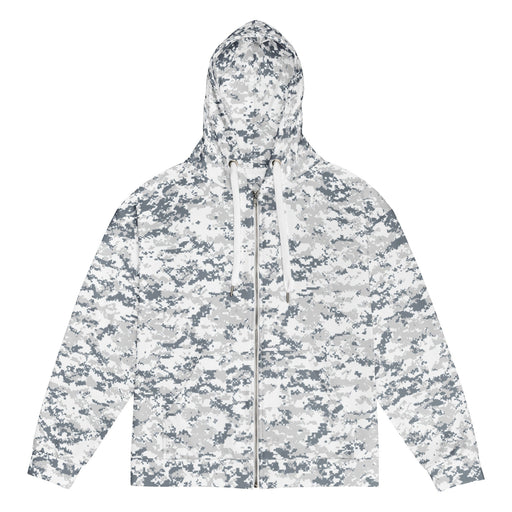 Digital Snow CAMO Unisex Zip Hoodie - 2XS