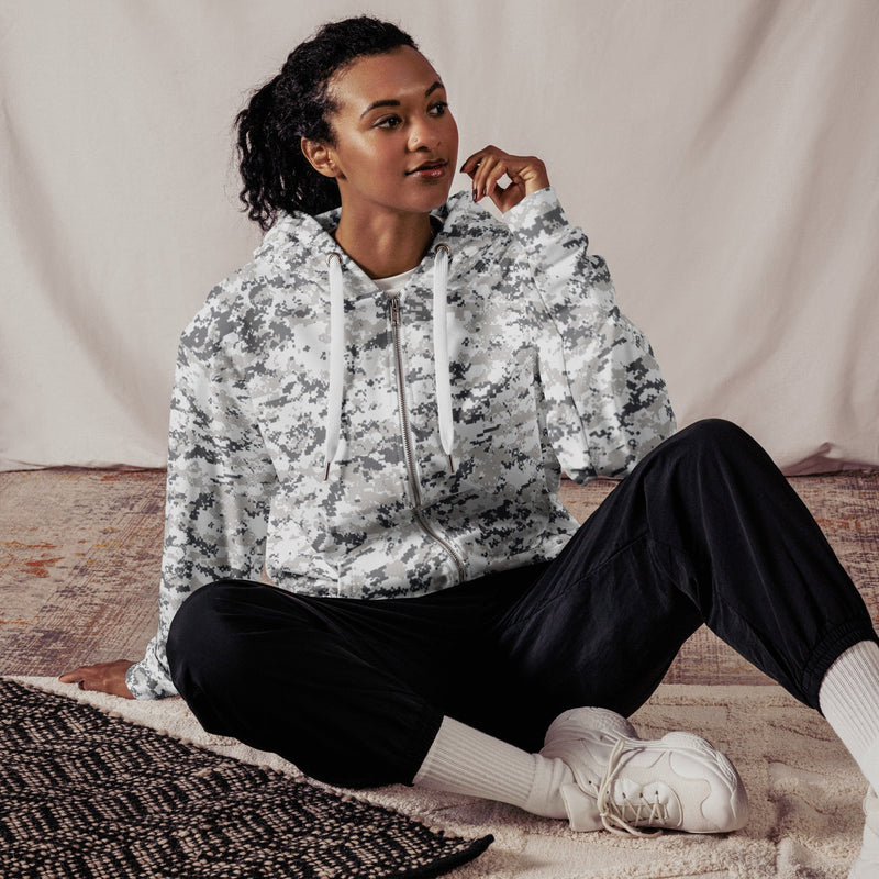 Digital Snow CAMO Unisex Zip Hoodie