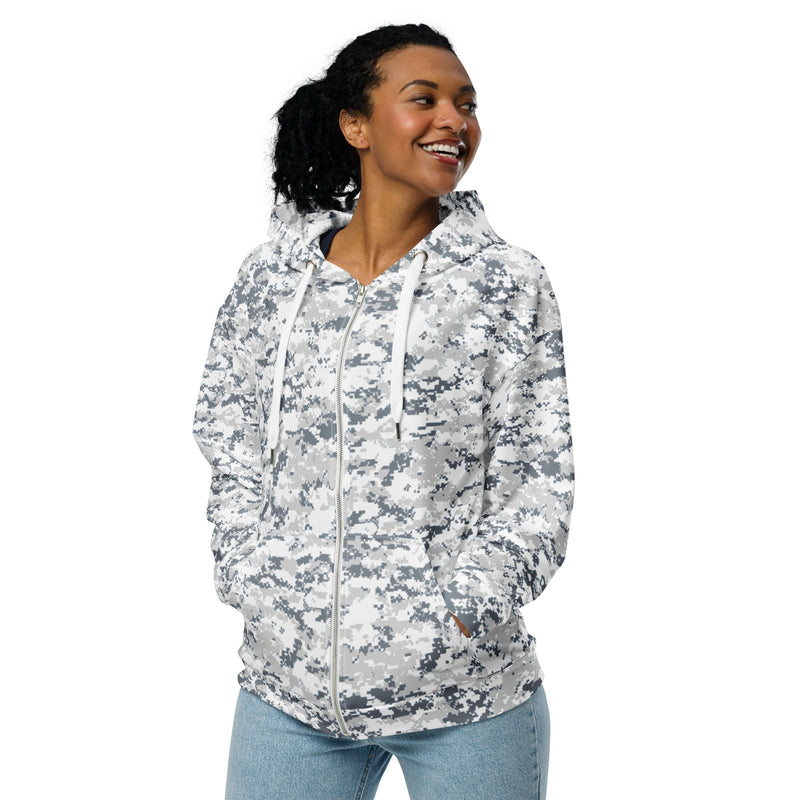 Digital Snow CAMO Unisex Zip Hoodie