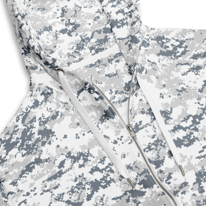 Digital Snow CAMO Unisex Zip Hoodie