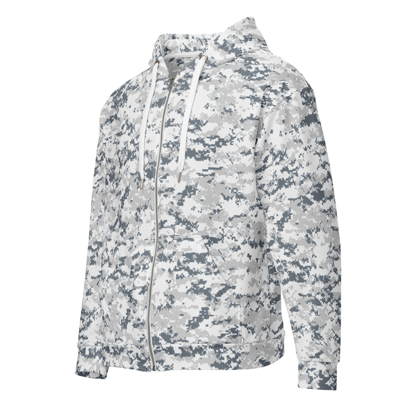 Digital Snow CAMO Unisex Zip Hoodie