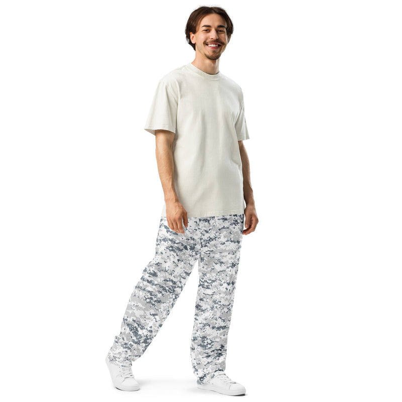 Digital Snow CAMO Unisex Wide-Leg Joggers