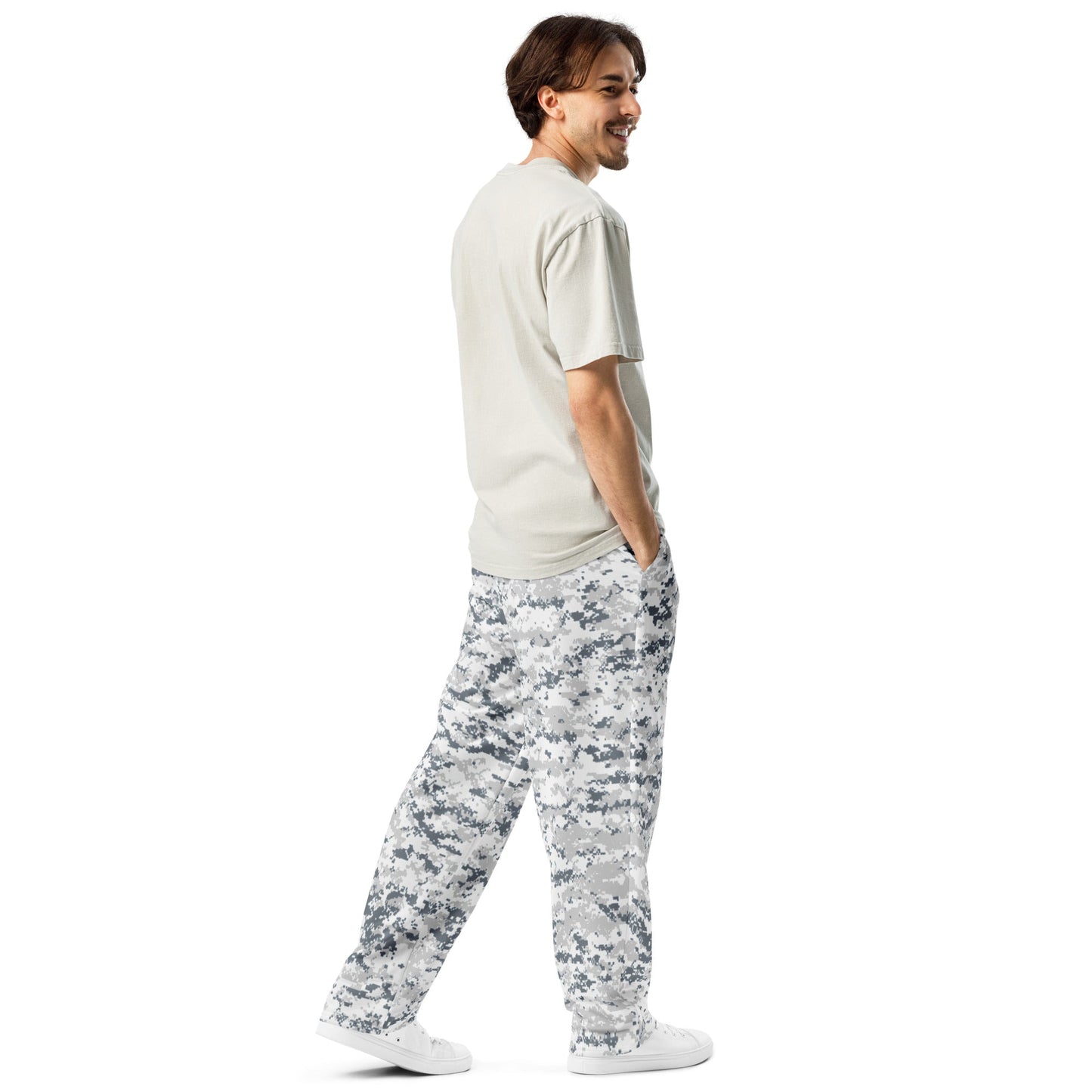 Digital Snow CAMO Unisex Wide-Leg Joggers