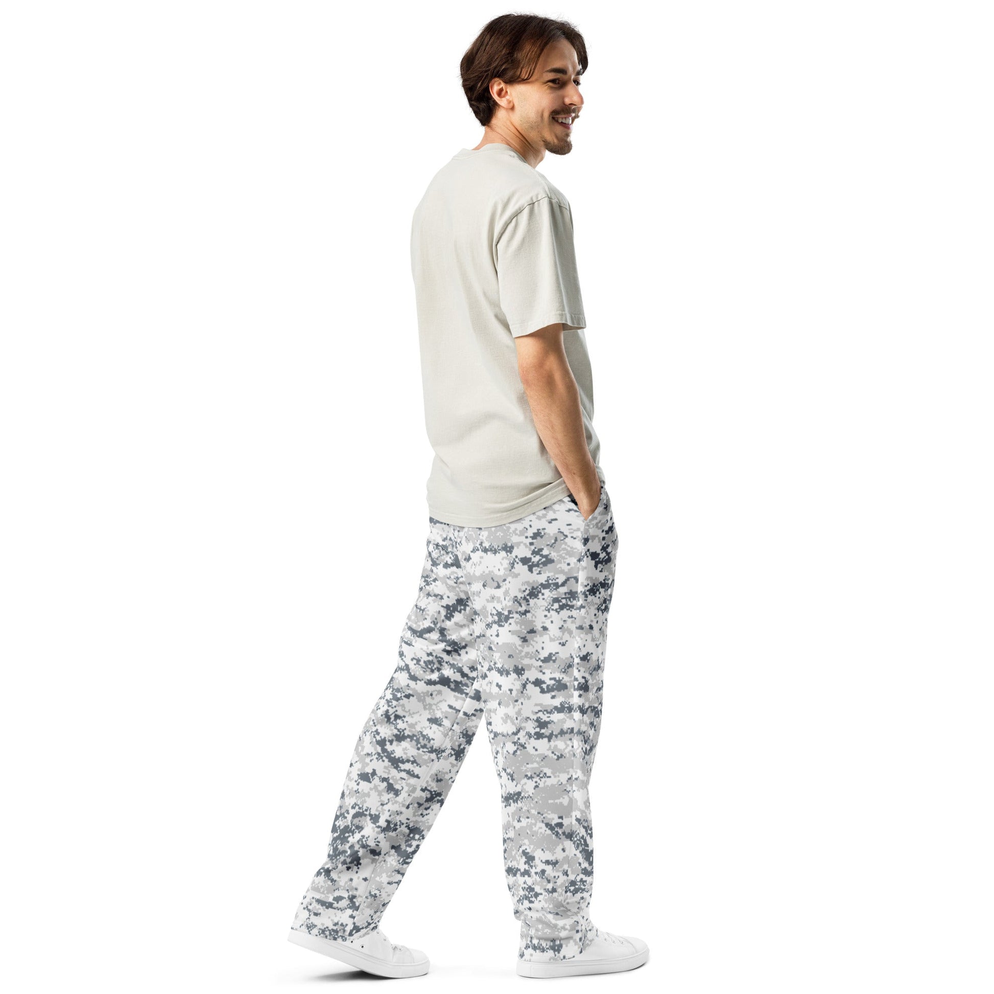 Digital Snow CAMO Unisex Wide-Leg Joggers