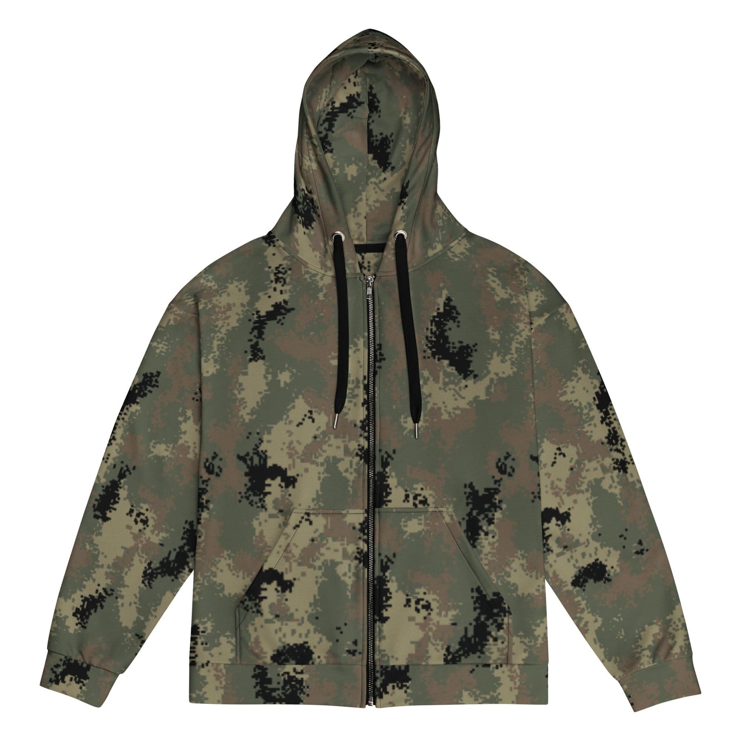 Digital Type 7 Pixel Multi-Terrain Vertical CAMO Unisex zip hoodie - 2XS - Zip Hoodies