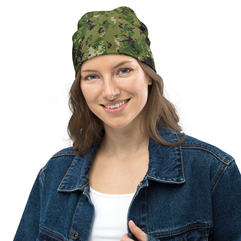 Digital Vertical Tropical Canopy CAMO Beanie - Head