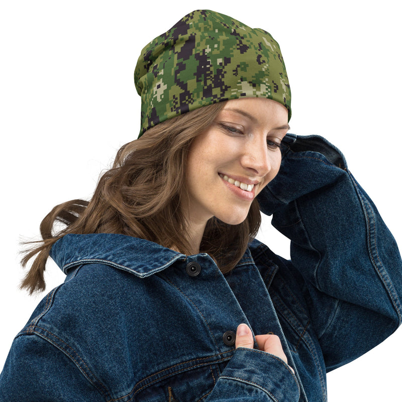 Digital Vertical Tropical Canopy CAMO Beanie - Head