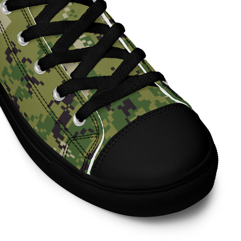 Digital Vertical Tropical Canopy CAMO Mens High-Top Canvas Shoes