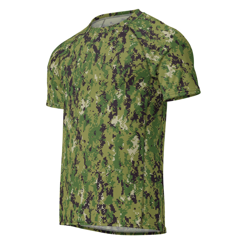 Digital Vertical Tropical Canopy CAMO Mens Short-Sleeve Rash Guard - SS