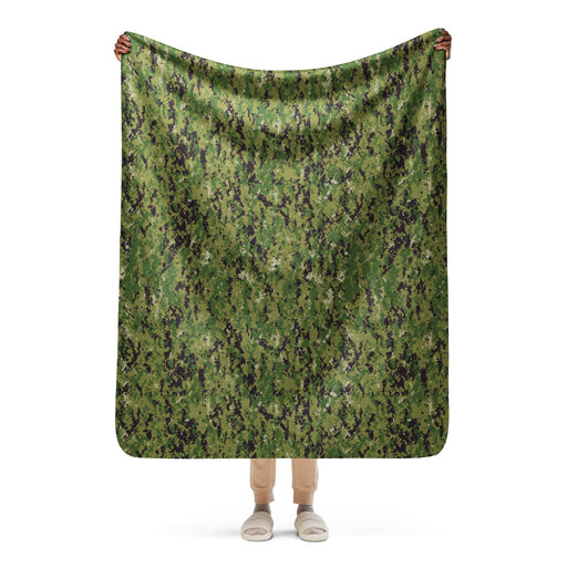 Digital Vertical Tropical Canopy CAMO Sherpa Blanket - 50″×60″