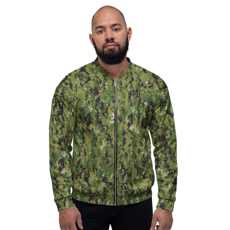 Digital Vertical Tropical Canopy CAMO Unisex Bomber Jacket