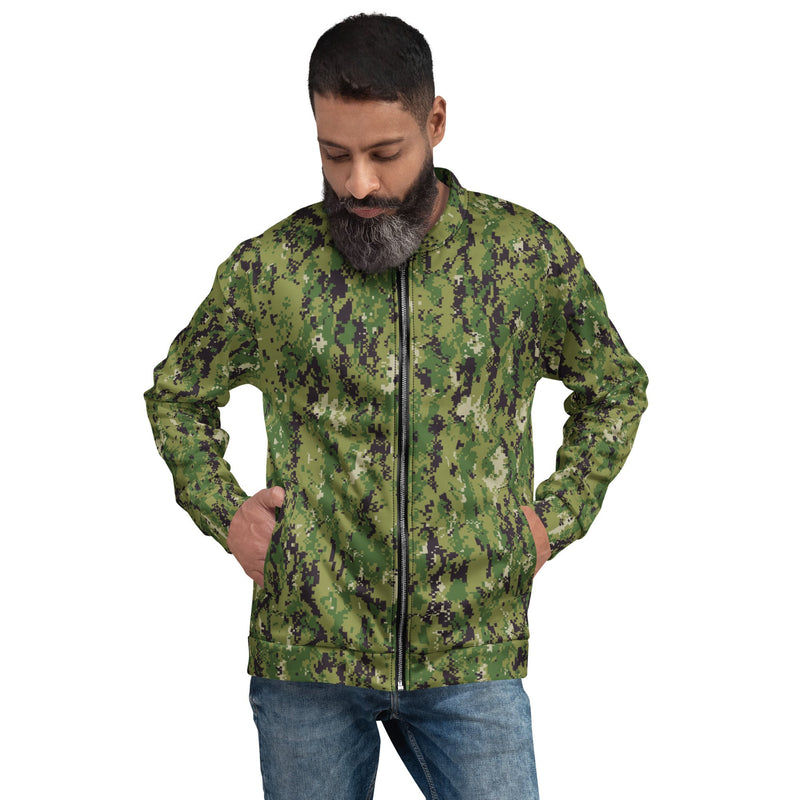Digital Vertical Tropical Canopy CAMO Unisex Bomber Jacket