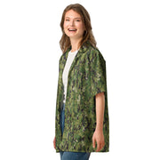 Digital Vertical Tropical Canopy CAMO Unisex Short-Sleeve Button Shirt - Button-Up