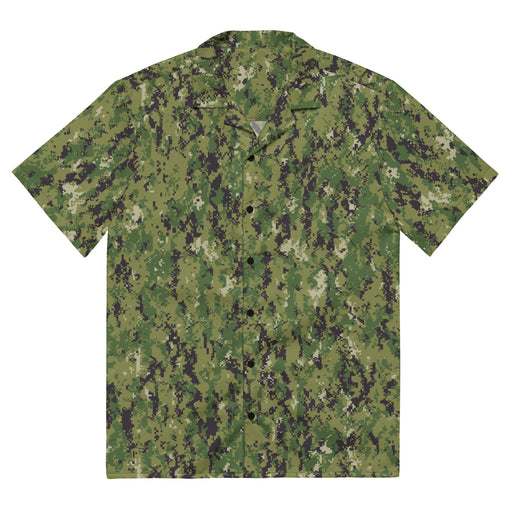Digital Vertical Tropical Canopy CAMO Unisex Short-Sleeve Button Shirt - Button-Up
