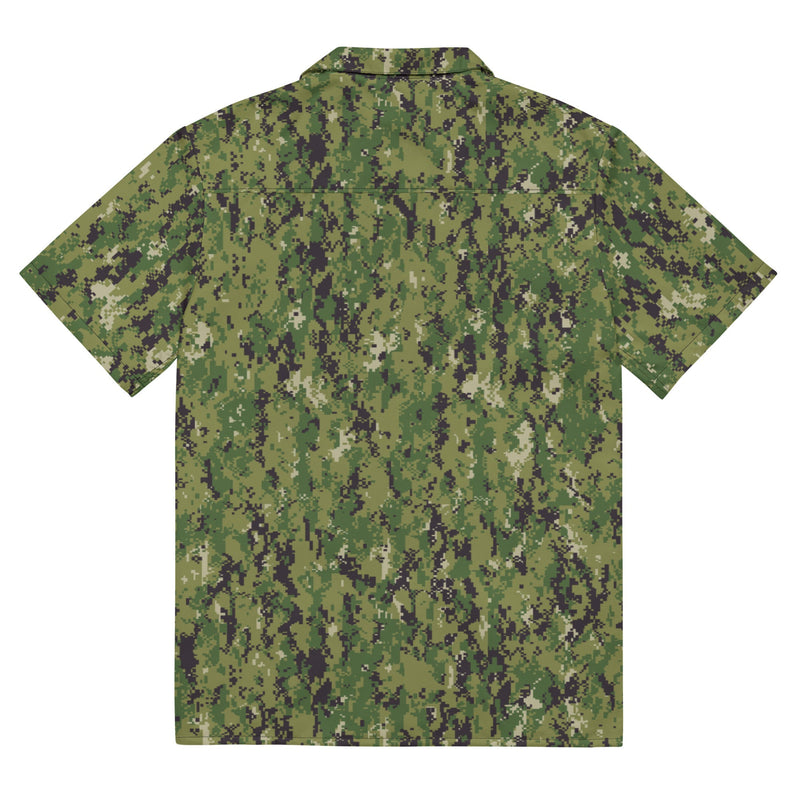 Digital Vertical Tropical Canopy CAMO Unisex Short-Sleeve Button Shirt - Button-Up
