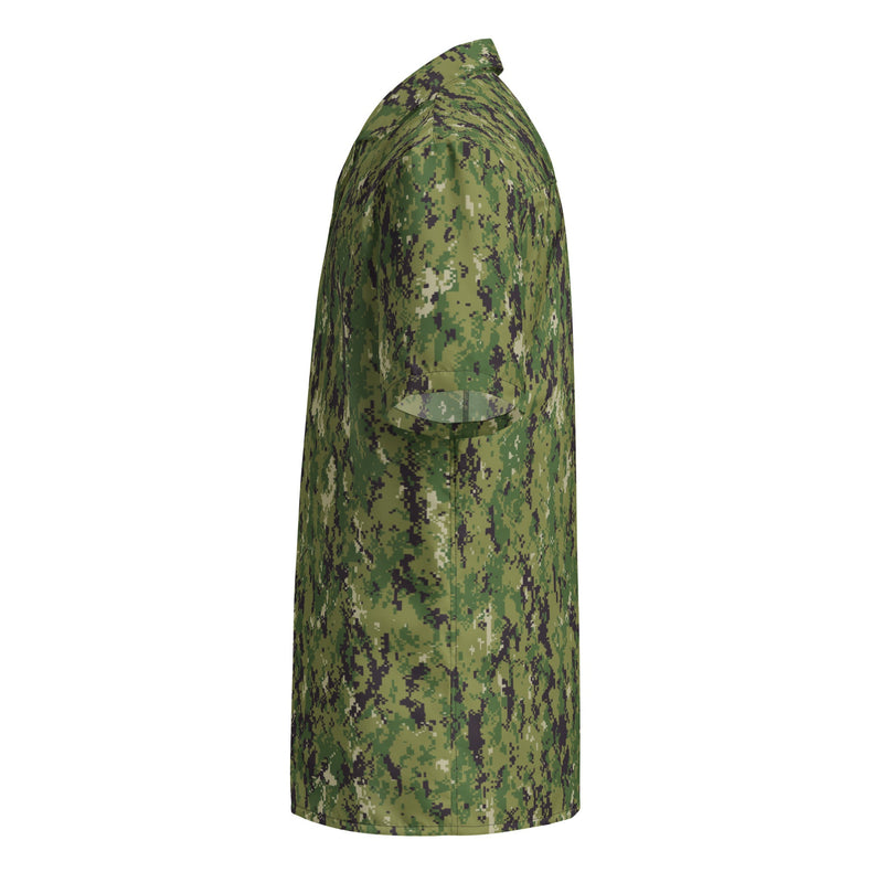 Digital Vertical Tropical Canopy CAMO Unisex Short-Sleeve Button Shirt - Button-Up