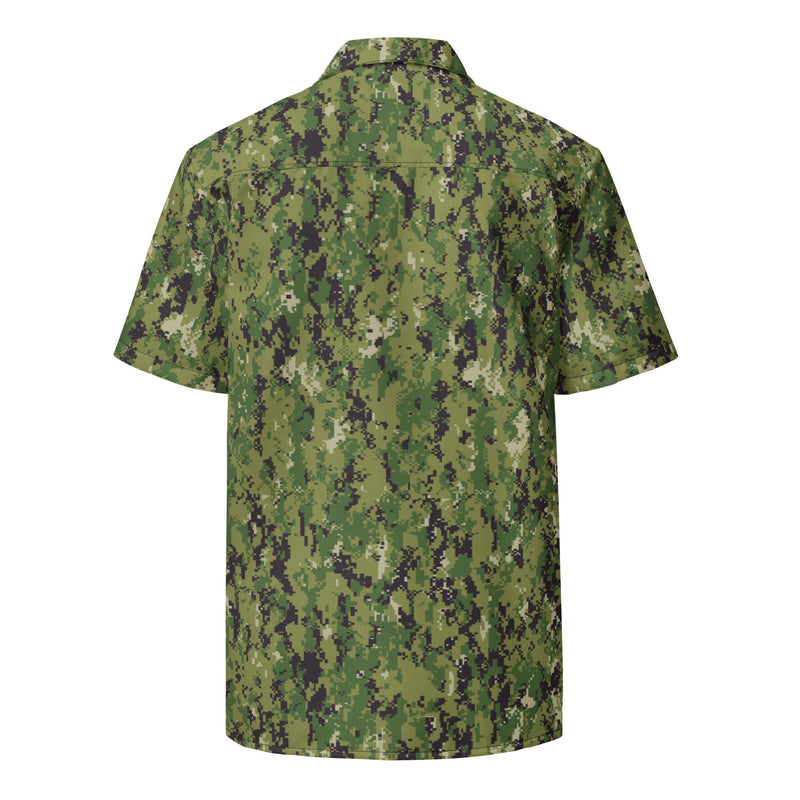 Digital Vertical Tropical Canopy CAMO Unisex Short-Sleeve Button Shirt - Button-Up