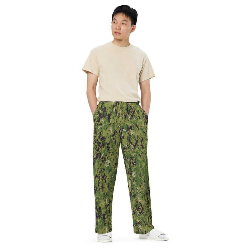 Digital Vertical Tropical Canopy CAMO Unisex Wide-Leg Leisure Pants - Pant