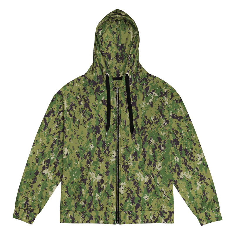 Digital Vertical Tropical Canopy CAMO Unisex Zip Hoodie - 2XS