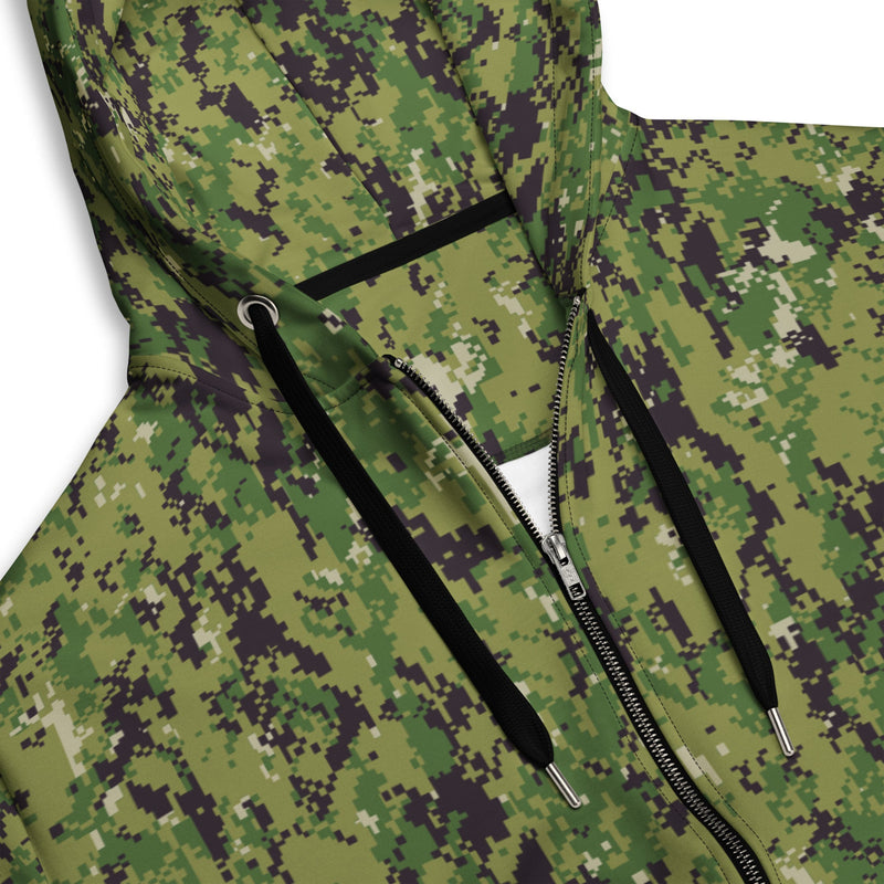 Digital Vertical Tropical Canopy CAMO Unisex Zip Hoodie