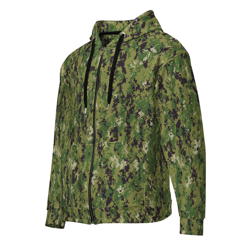 Digital Vertical Tropical Canopy CAMO Unisex Zip Hoodie