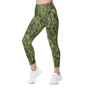 Digital Vertical Tropical Canopy CAMO Womens Leggings with Pockets - Women