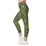 Digital Vertical Tropical Canopy CAMO Womens Leggings with Pockets - Women