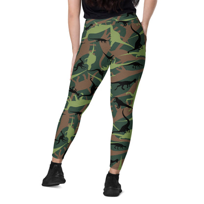 Dinosaur CAMO Leggings with pockets - Womens With Pockets