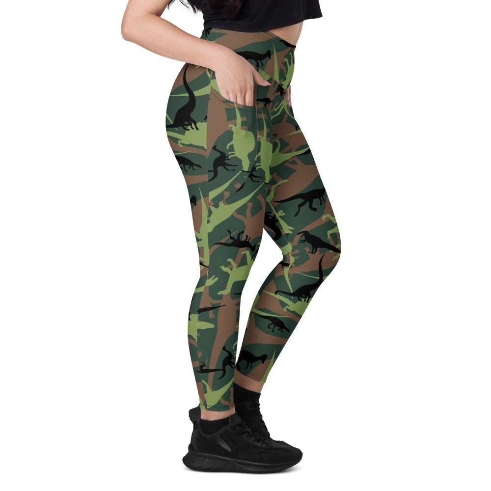 Dinosaur CAMO Leggings with pockets - Womens With Pockets