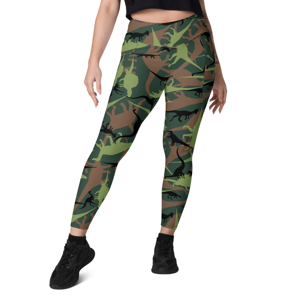 Dinosaur CAMO Leggings with pockets - Womens With Pockets