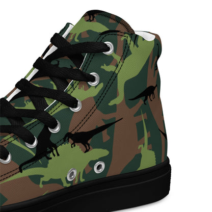 Dinosaur CAMO Men’s high top canvas shoes - Mens High Top Canvas Shoes