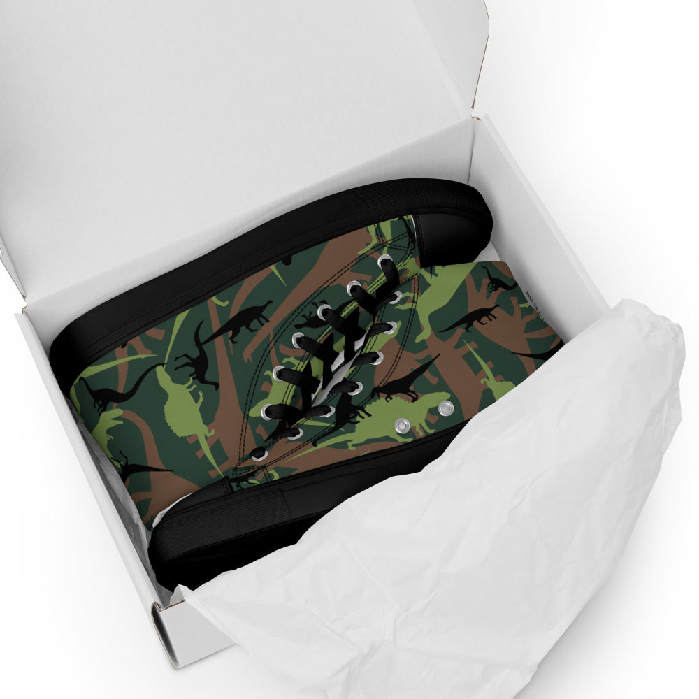 Dinosaur CAMO Men’s high top canvas shoes - Mens High Top Canvas Shoes