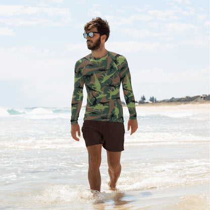 Dinosaur CAMO Men’s Rash Guard - XS - Mens