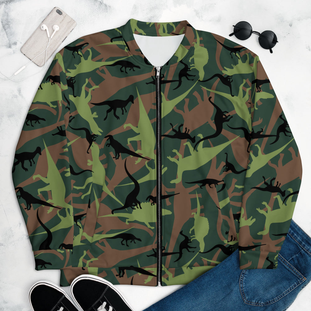 Dinosaur CAMO Unisex Bomber Jacket - XS