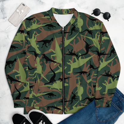 Dinosaur CAMO Unisex Bomber Jacket - XS