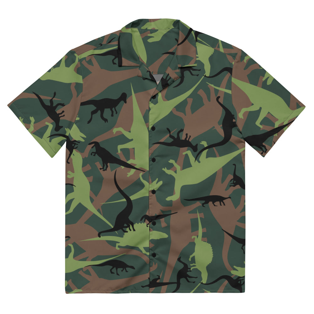 Dinosaur CAMO Unisex button shirt - 2XS - Button Shirt