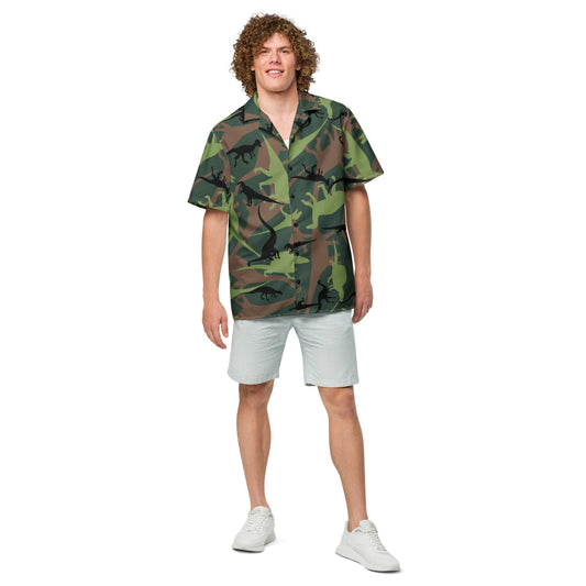 Dinosaur CAMO Unisex button shirt - Button Shirt