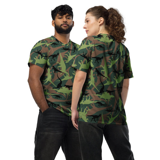 Dinosaur CAMO unisex sports jersey - 2XS - Unisex Sports Jersey