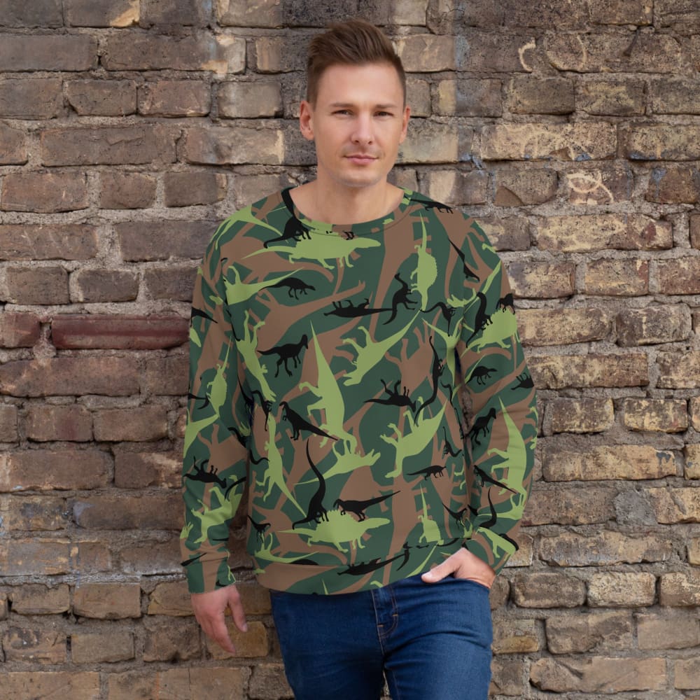 Dinosaur CAMO Unisex Sweatshirt - 2XS